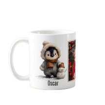 Winter Penguin with Snowman Design