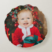 Winter Penguin with Snowman Design ラウンドクッション (裏面)