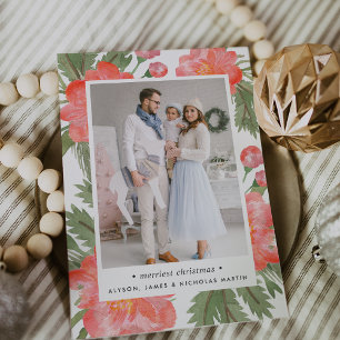 Winter Peony   Holiday Photo Card シーズンカード