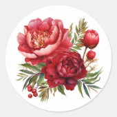 Winter Peony Stickers ラウンドシール (正面)