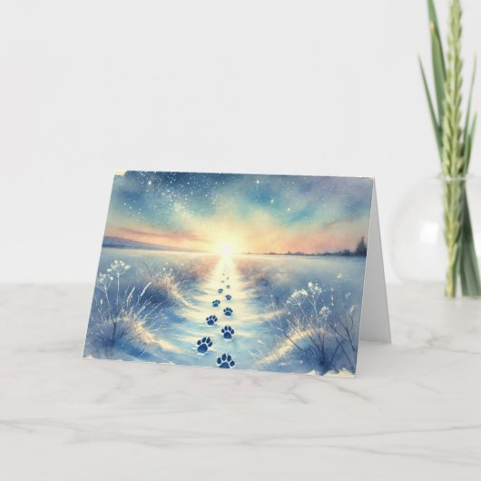 Winter Pet Sympathy Watercolor Card カード (正面)