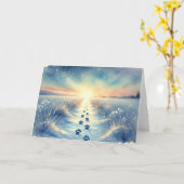 Winter Pet Sympathy Watercolor Card カード (黄色い花)