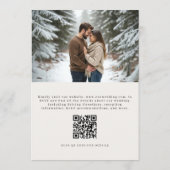 Winter Photo QR Code Elegant Evergreen Wedding 招待状 (裏面)