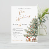 Winter Photo Wedding Holiday Invitation 招待状 (スタンド正面)