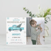Winter Photo Wonderland Truck Birthday Invitations 招待状 (スタンド正面)