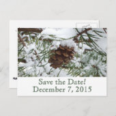 Winter Pine日付はがきを保存 案内ポストカード (正面/裏面)