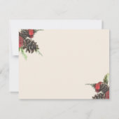 Winter Pine Cone and Berry Funeral Thank You Cards 招待状 (裏面)