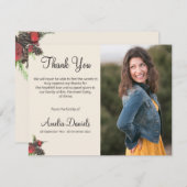 Winter Pine Cone and Berry Funeral Thank You Cards 招待状 (正面/裏面)