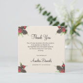 Winter Pine Cone and Berry Funeral Thank You Cards 招待状 (スタンド正面)