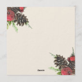 Winter Pine Cone and Berry Funeral Thank You Cards 招待状 (裏面)