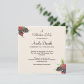 Winter Pine Cone Celebration of Life Card セーブザデート (スタンド正面)