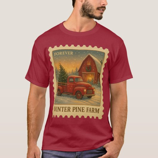 Winter Pine Farm – Forever Stamp Tシャツ (正面)