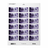 Winter pine forest grayish purple monochrom custom ラベル (フルシート)