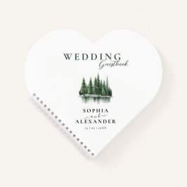 Winter Pine Forest Wedding Guestbook ノートブック