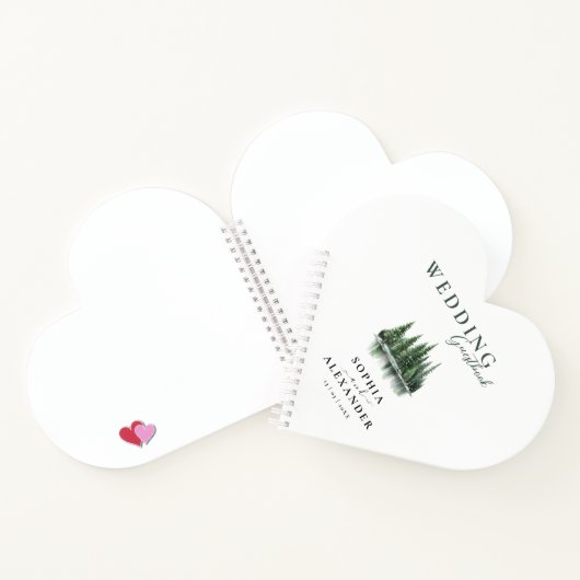 Winter Pine Forest Wedding Guestbook ノートブック (内部)