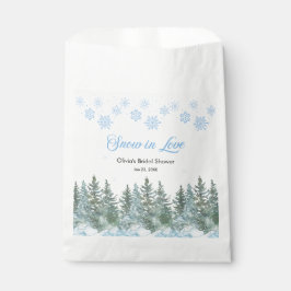 Winter Pine Snow in Love Snowflakes Bridal Shower フェイバーバッグ