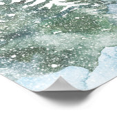 Winter Pine Snow in Love Snowflakes Bridal Shower  ポスター (角)