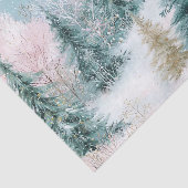 Winter Pine Tree Landscape Art with Pink & Gold 薄葉紙 (詳細)