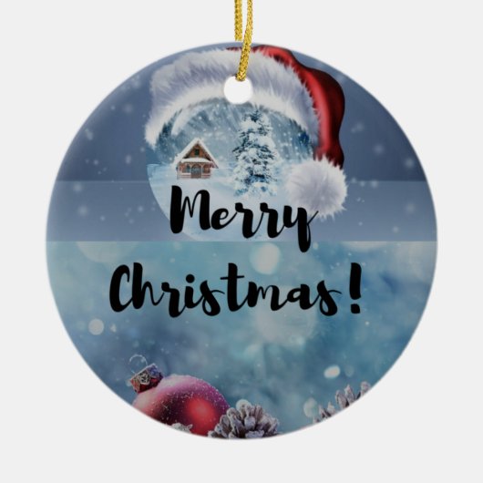 Winter Pine Tree Ornament - Holiday Keepsake セラミックオーナメント (正面)