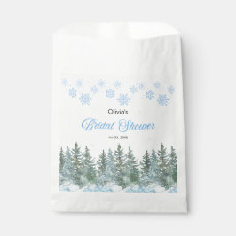 Winter Pine Trees Snowflakes Bridal Shower  フェイバーバッグ