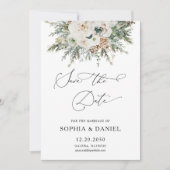 Winter Pinecone素朴が日付カードを保存 セーブザデート (正面)