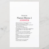 Winter Pinecone赤ちゃんシャワーゲームと回答 (裏面)