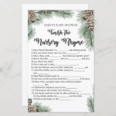 Winter Pinecone赤ちゃんシャワーゲームと回答 (正面/裏面)