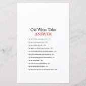 Winter Pinecone赤ちゃんシャワーゲームと回答 (裏面)