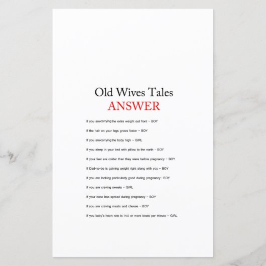 Winter Pinecone赤ちゃんシャワーゲームと回答 (裏面)