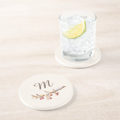 Winter Pinecone & Berry Monogram コースター (側面)