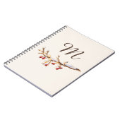 Winter Pinecone & Berry Monogram ノートブック (左側)