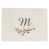 Winter Pinecone & Berry Monogram ラージペーパーバッグ (裏面)