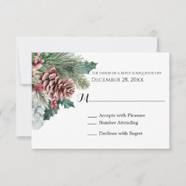 Winter PineconesとHolly RSVPカード