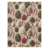 Winter Pinecones and Red Berries テーブルクロス (正面)