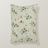 Winter Pinecones and Snowy Branches アクセントクッション (正面(垂直))