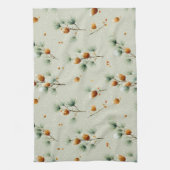 Winter Pinecones and Snowy Branches キッチンタオル (縦)