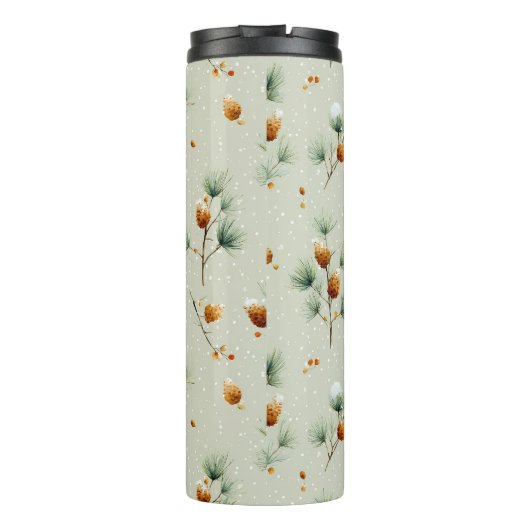 Winter Pinecones and Snowy Branches タンブラー (裏面)