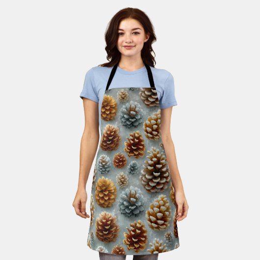 Winter Pinecones Harmony エプロン (着用した状態)