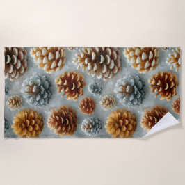 Winter Pinecones Harmony ビーチタオル