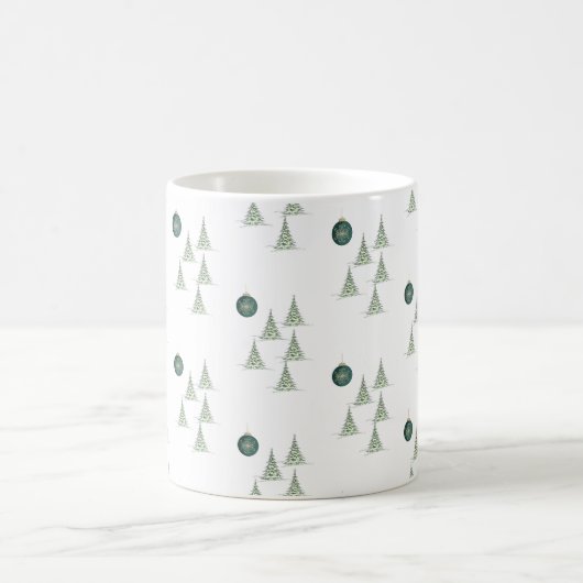 Winter Pines Gift Wrap コーヒーマグカップ (中央)
