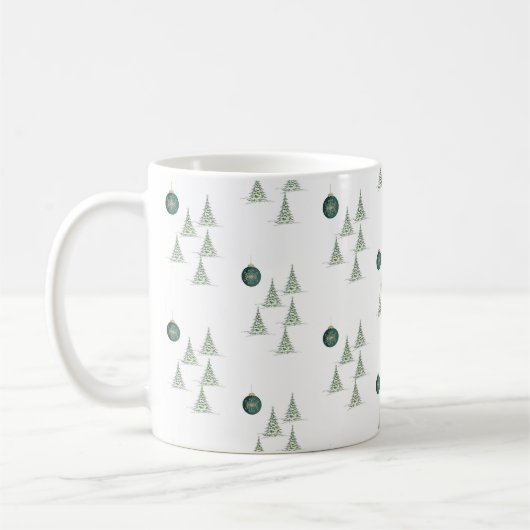 Winter Pines Gift Wrap コーヒーマグカップ (左)