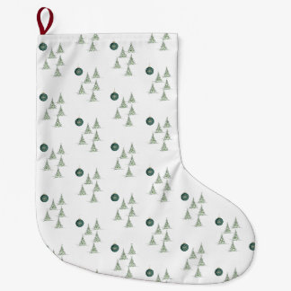 Winter Pines Gift Wrap ラージクリスマスストッキング