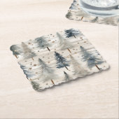 Winter Pines & Holiday Sentiments ペーパーコースター (アングル)