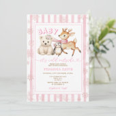 Winter Pink Baby It’s Cold Outside Baby Shower 招待状 (スタンド正面)