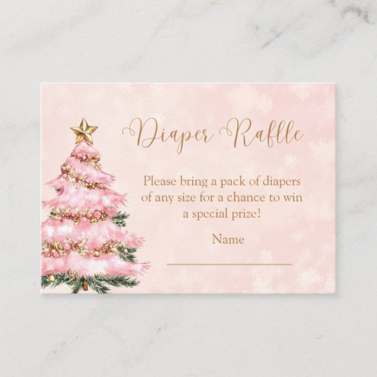 Winter Pink Baby Its Cold Outside Diaper Raffle エンクロージャーカード (正面)
