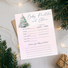 Winter pink Baby Prediction and Advice Cards game