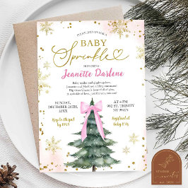 Winter Pink Baby Sprinkle Girl Baby Shower 招待状