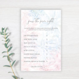 Winter Pink Blue Snowflake Guess The Price Game