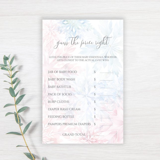 Winter Pink Blue Snowflake Guess The Price Game (クリエイターアップロード済み)