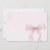 Winter Pink Bow Girl Photo 16th Birthday Party 招待状 (裏面)